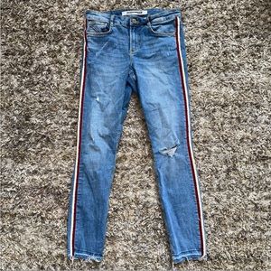 Zara Trafaluc Stripe Skinny Jean